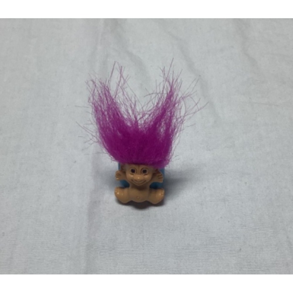 GOOD LUCK RING Russ Troll Doll  Magenta Colored Hair Purple Small Finger